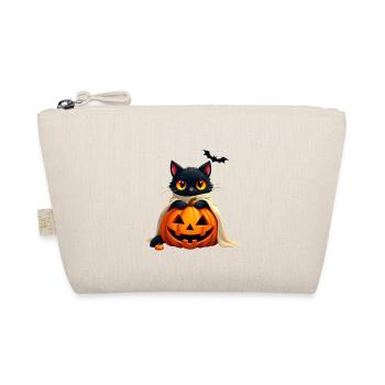 Chat d’Halloween avec citrouille d’Halloween - Trousse biologique - nature - Devant