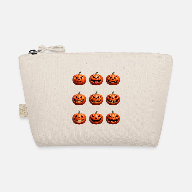 Halloween Pumpkin Faces Pattern Organic Pouch