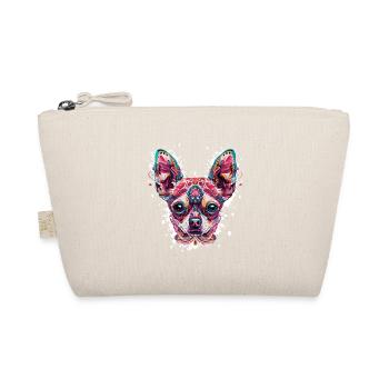 Colorful Chihuahua Head Pattern - Organic Pouch - nature - Front