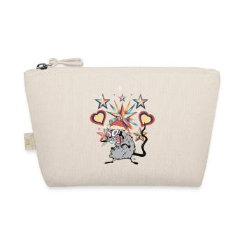 Souris rétro Père Noël des années 60 - Trousse biologique - nature - Devant