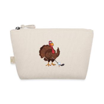 Funny Turkey Playing Golf - Organic Pouch - nature - Front