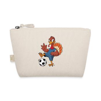 Funny Turkey Playing Soccer - Organic Pouch - nature - Front