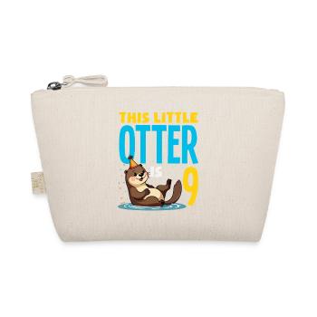 This Otter is 9 - Cute Birthday Motif - Organic Pouch - nature - Front