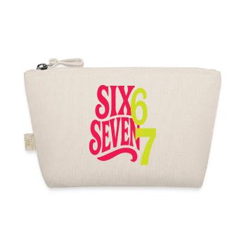 SIX SEVEN - 6 7 Pop Retro Typografisches Design - Bio-Täschchen - Natur - Vorne