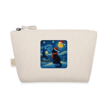 Starry Night Cat in Christmas Magic - Organic Pouch - nature - Front