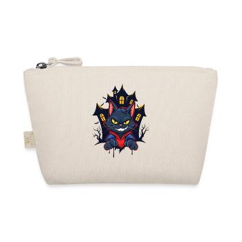 Grinning cat in front of haunted house - Organic Pouch - nature - Front