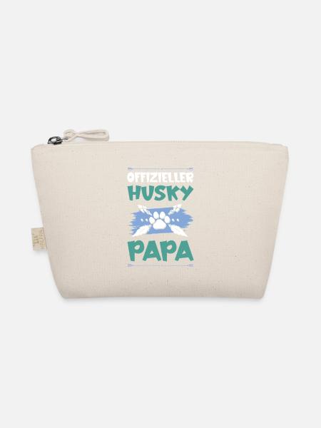 husky hunde papa - Bio-Täschchen - Natur - Vorne