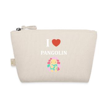 I Love Pangolin TShirt Colorful - Organic Pouch - nature - Front