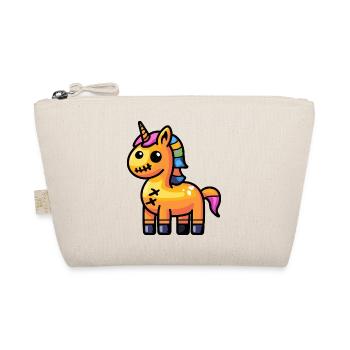 Einhorn Halloween Zombie - Bio-Täschchen - Natur - Vorne