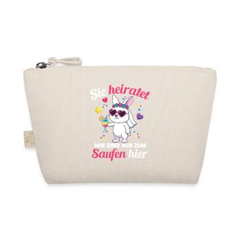 Bachelorette Party Wedding Bride Maid of Honor - Organic Pouch - nature - Front