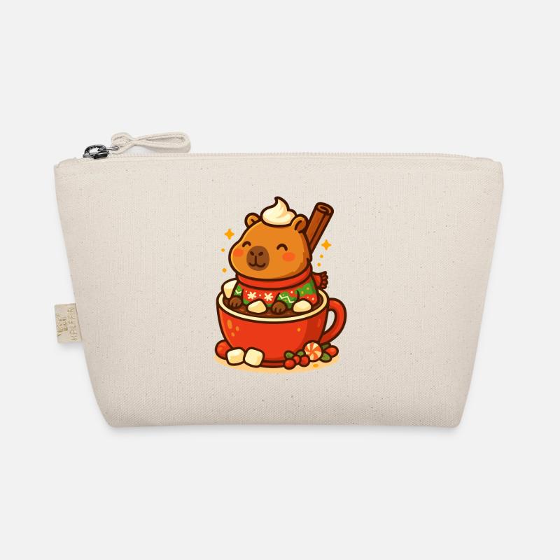 Capybara dans un chocolat chaud – Motif de Noël Trousse biologique