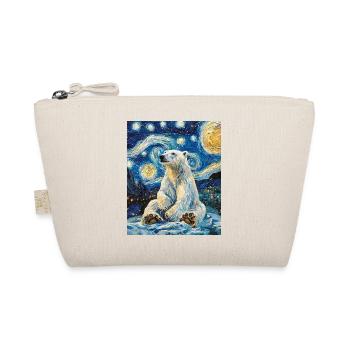 Polar Bear Bear Bears Van Gogh Style Starry Night - Organic Pouch - nature - Front