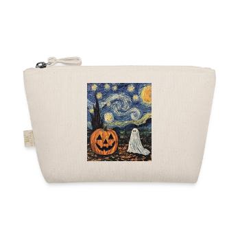 Pumpkin Ghost Halloween Van Gogh Style Starry Night - Organic Pouch - nature - Front
