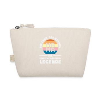 Retro Crossword Puzzle Mom Woman Legend Humor - Organic Pouch - nature - Front