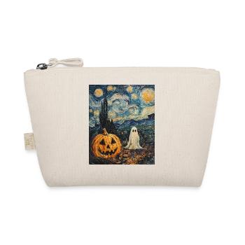 Pumpkin Ghost Halloween Van Gogh Style Starry Night - Organic Pouch - nature - Front
