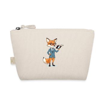 Fuchs-Professor mit Buch im Anzug - Bio-Täschchen - Natur - Vorne