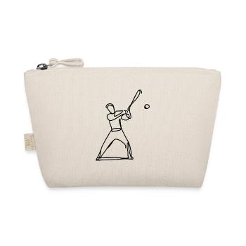 Baseballspieler Zeichnung - Bio-Täschchen - Natur - Vorne