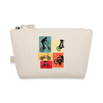 Bmx Fahrer Vintage Retro Hobby Sport Fahrrad - Bio-Täschchen - Natur - Vorne