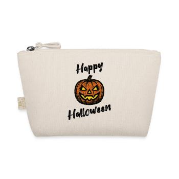 Grunge Kürbis – Happy Halloween Shirt - Bio-Täschchen - Natur - Vorne