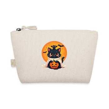 Halloween Cat with Halloween Pumpkin - Organic Pouch - nature - Front