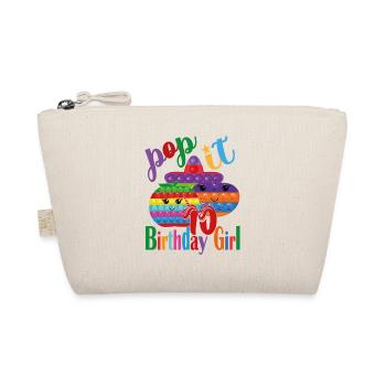pop-it Birthday girl 10 - Organic Pouch - nature - Front