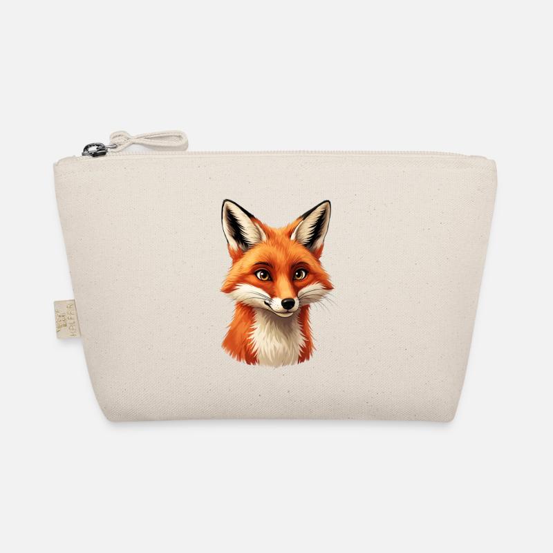 Warming fox head illustration Organic Pouch