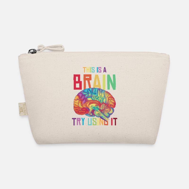 Neon Rainbow Brain Saying Organic Pouch