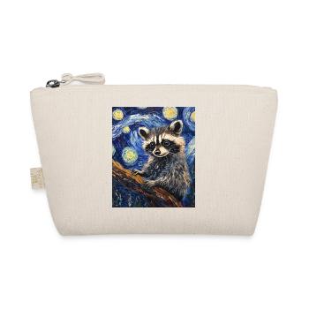 Waschbär Raccoon Van Gogh Style Starry Night - Organic Pouch - nature - Front