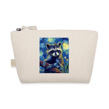 Waschbär Raccoon Van Gogh Style Starry Night - Organic Pouch - nature - Front