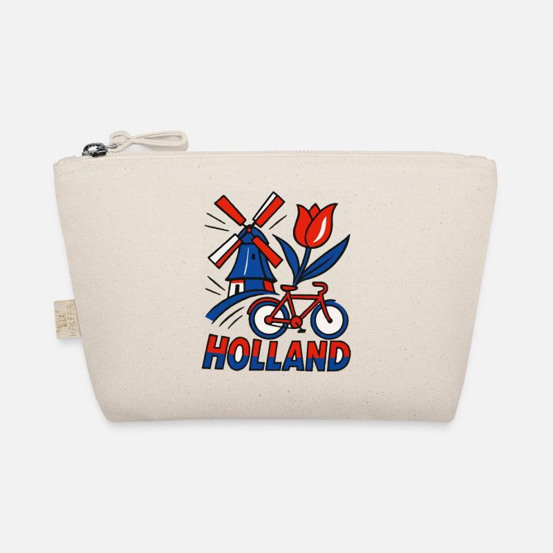 Holland Windmühle Tulpenfahrrad Bio-Täschchen