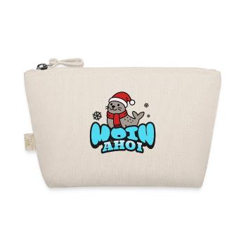 Moin & Ahoi | Seerobbe mit Weihnachtsmütze - Bio-Täschchen - Natur - Vorne