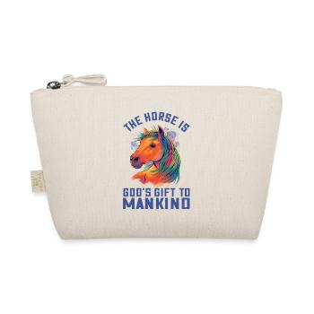 Colorful Horse Illustration in Watercolor Horses Fan - Organic Pouch - nature - Front