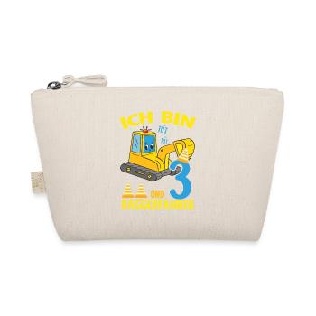 Geburtstag Bagger 3 Jahre Bagger Party Geschenk - Bio-Täschchen - Natur - Vorne