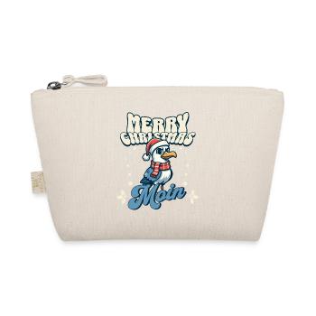 Merry Christmas Moin - Seagull with Santa Hat - Organic Pouch - nature - Front