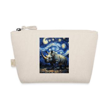 Nashorn Rhino Van Gogh Style Starry Night - Organic Pouch - nature - Front