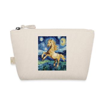 Cheval Chevaux Cavalier Style Van Gogh Nuit étoilée - Trousse biologique - nature - Devant