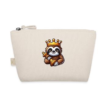 Funny Sloth Chess Player King Queen - Organic Pouch - nature - Front