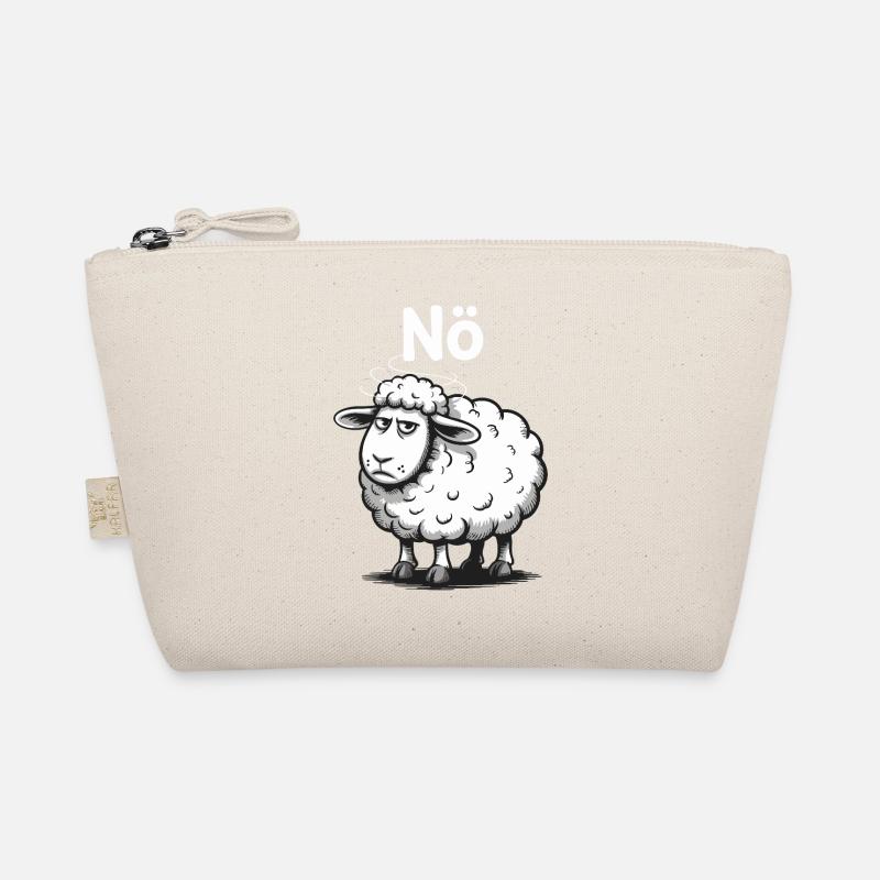NÖ – grummeliges Schaf Humor Design - Bio-Täschchen - Natur