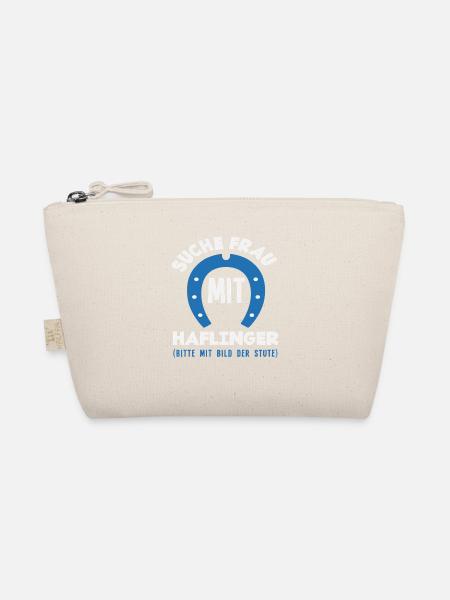 Search Woman With Haflinger Pony Riding Lsutiges - Organic Pouch - nature - Front