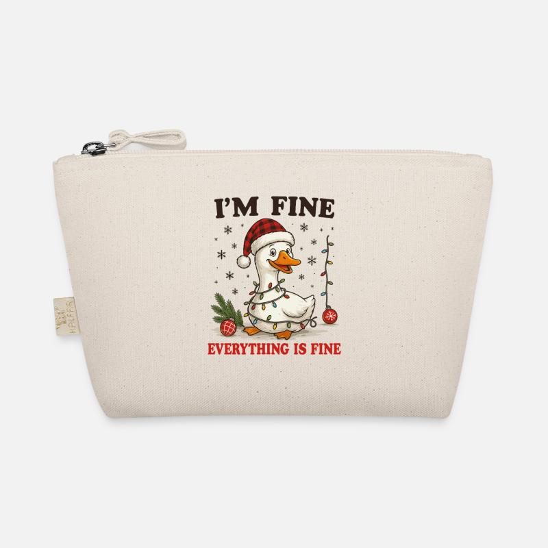 Weihnachtsente mit Lichterkette Bio-Täschchen