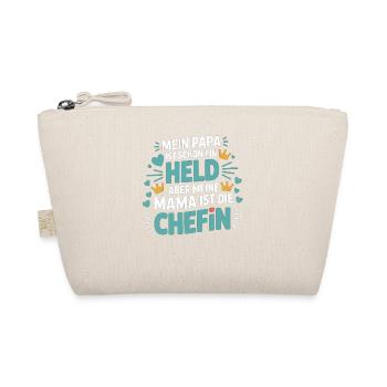 Mein Papa ist Held – aber Mama ist die Chefin - Organic Pouch - nature - Front