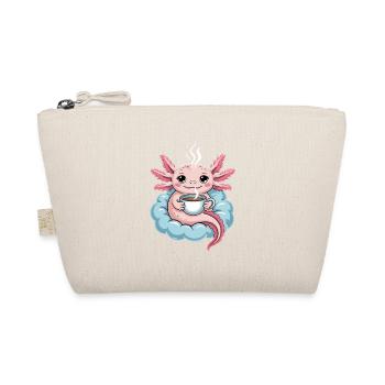 Axolotl with Coffee on Cloud Kawaii Morning Coffee - Organic Pouch - nature - Front