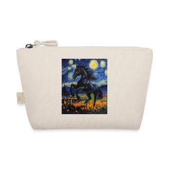 Cheval Chevaux Cavalier Style Van Gogh Nuit étoilée - Trousse biologique - nature - Devant