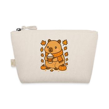 Capybara mit Pumpkin Latte – Cozy Herbstvibes - Bio-Täschchen - Natur - Vorne
