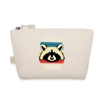 Raccoon Retro Stripes – Let's Get Trashed - Bio-Täschchen - Natur - Vorne