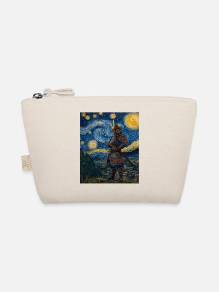 Samurai Japan Van Gogh Style Starry Night - Bio-Täschchen - Natur - Vorne