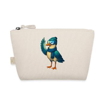 Coole Wintermöwe mit Skibrille & Mütze - Bio-Täschchen - Natur - Vorne