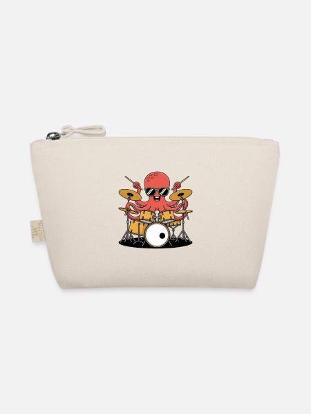 Schlagzeuger Oktopus Band Groove - Bio-Täschchen - Natur