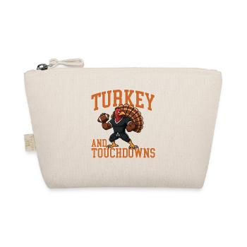 Turkey And Touchdowns Fall Football Feast - Organic Pouch - nature - Front
