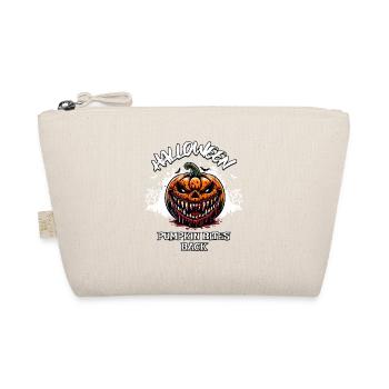 Pumpkin Bites Back – Evil Halloween Pumpkin - Organic Pouch - nature - Front